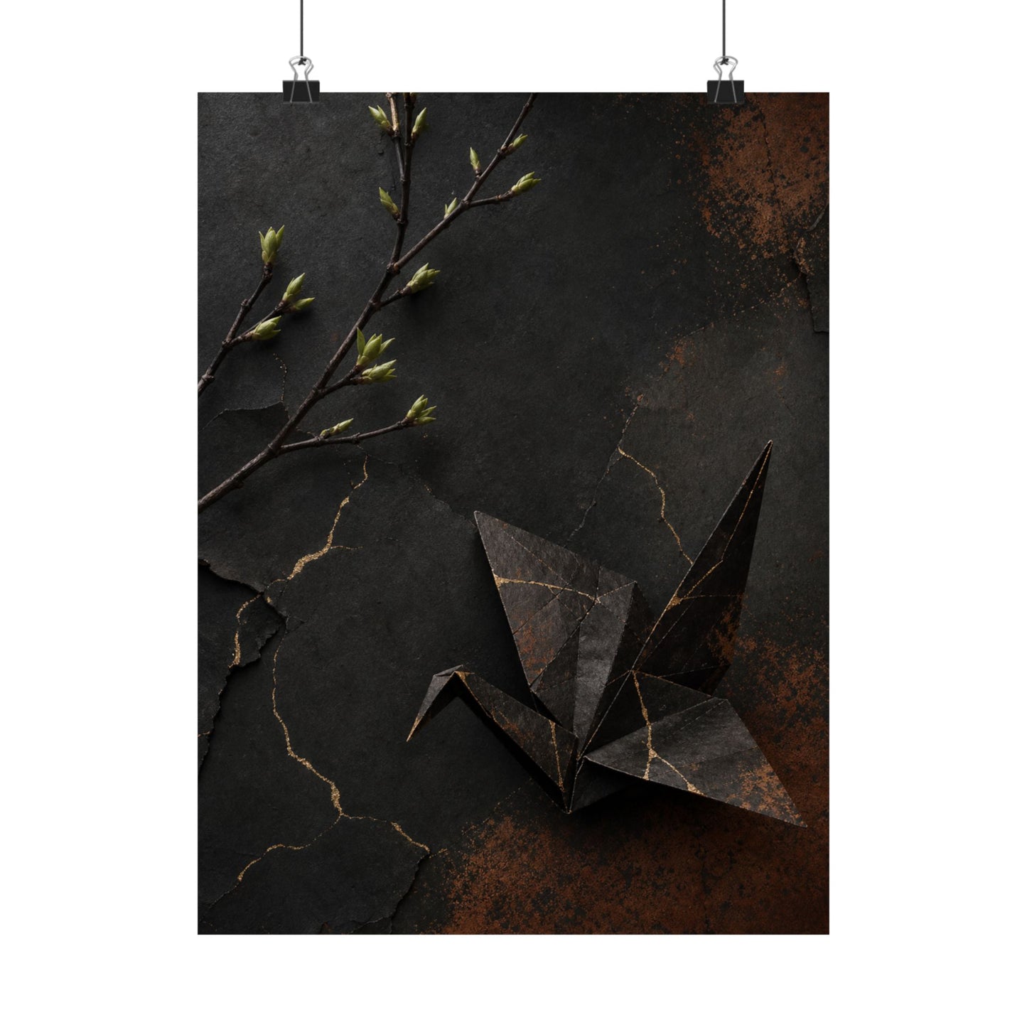 Paper Fold Broken Beauty Wall Art Print | Artful Kintsugi Art