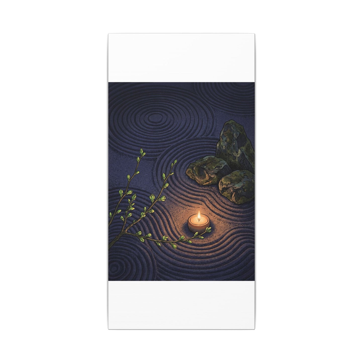 Mono No Aware Rock Garden Canvas Art - Zen Ukiyo E Inspired