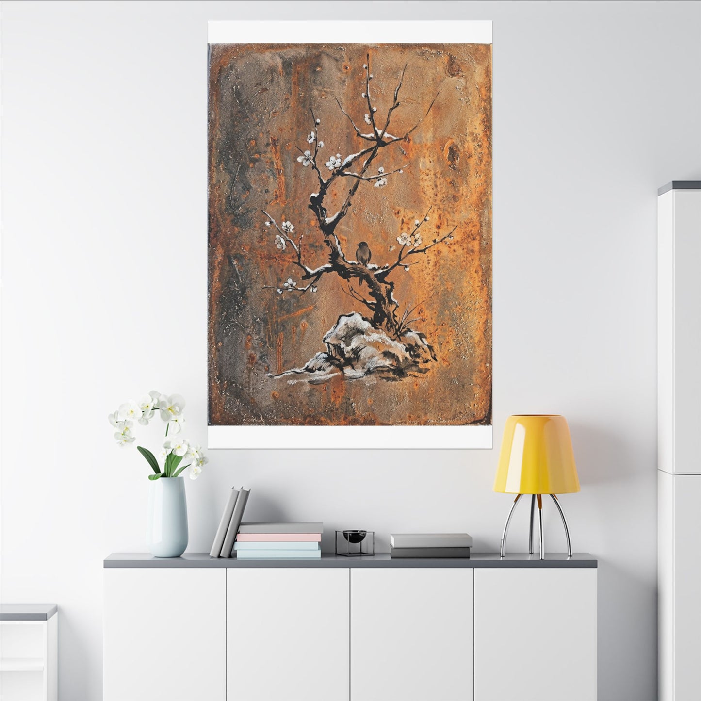 Datsuzoku Rust Patina Canvas Art - Zen Sumi E