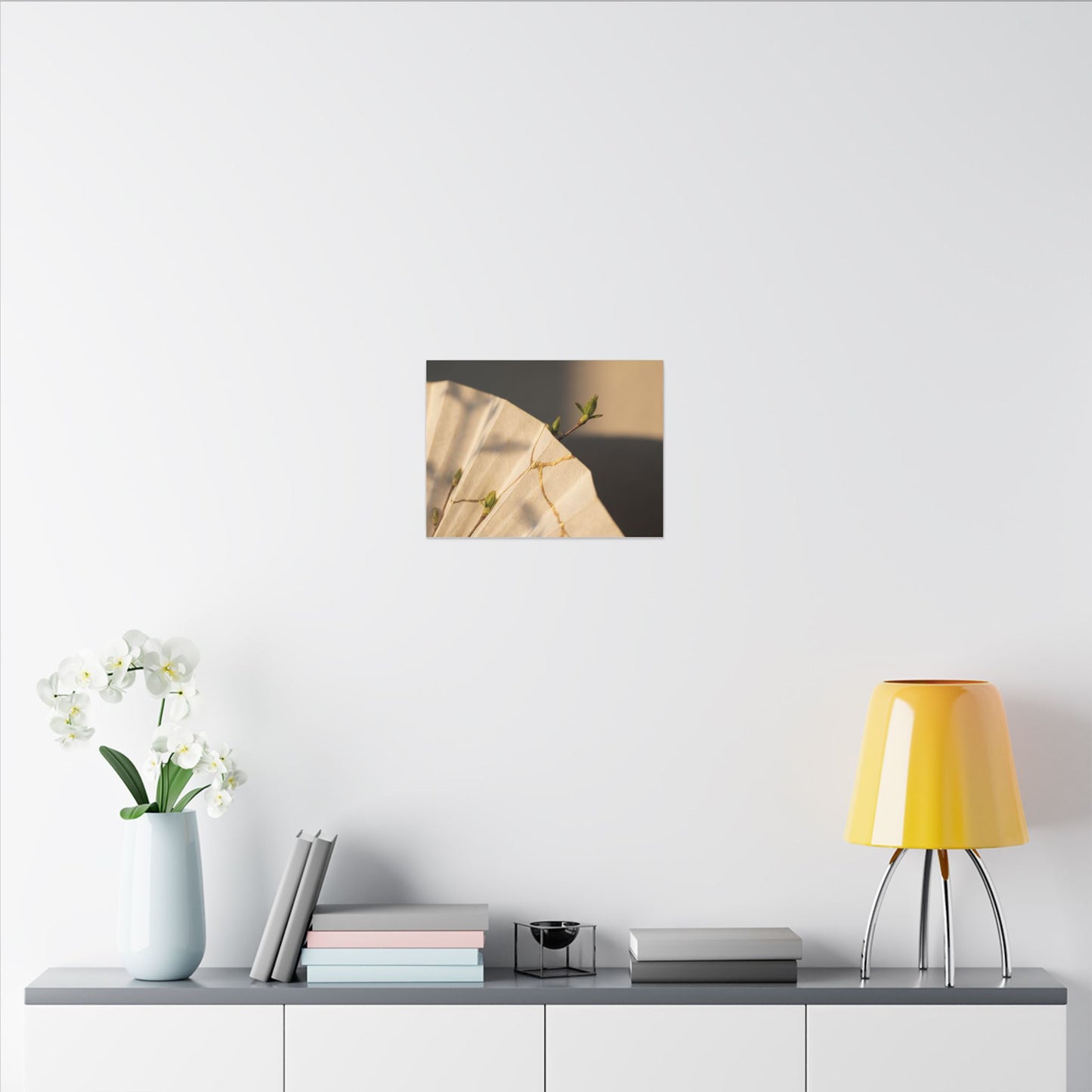 Paper Fold Gold Vein Canvas Art | Healing Kintsugi Art