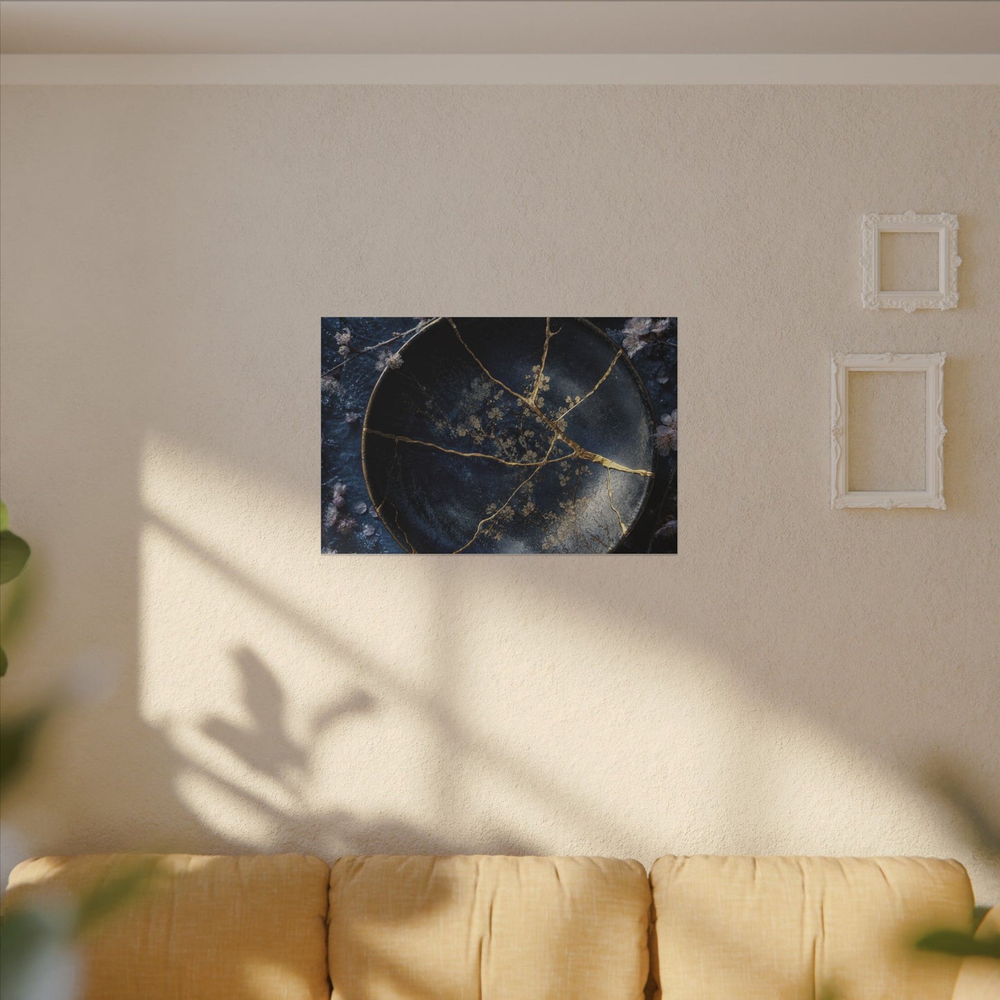 Cherry Blossom Winter Canvas Art | Kintsugi Philosophical Design