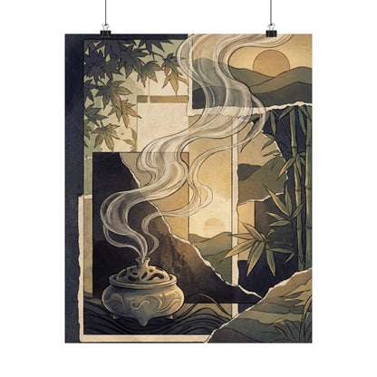 Incense Smoke Summer Wall Art Print | Zen Peaceful Design