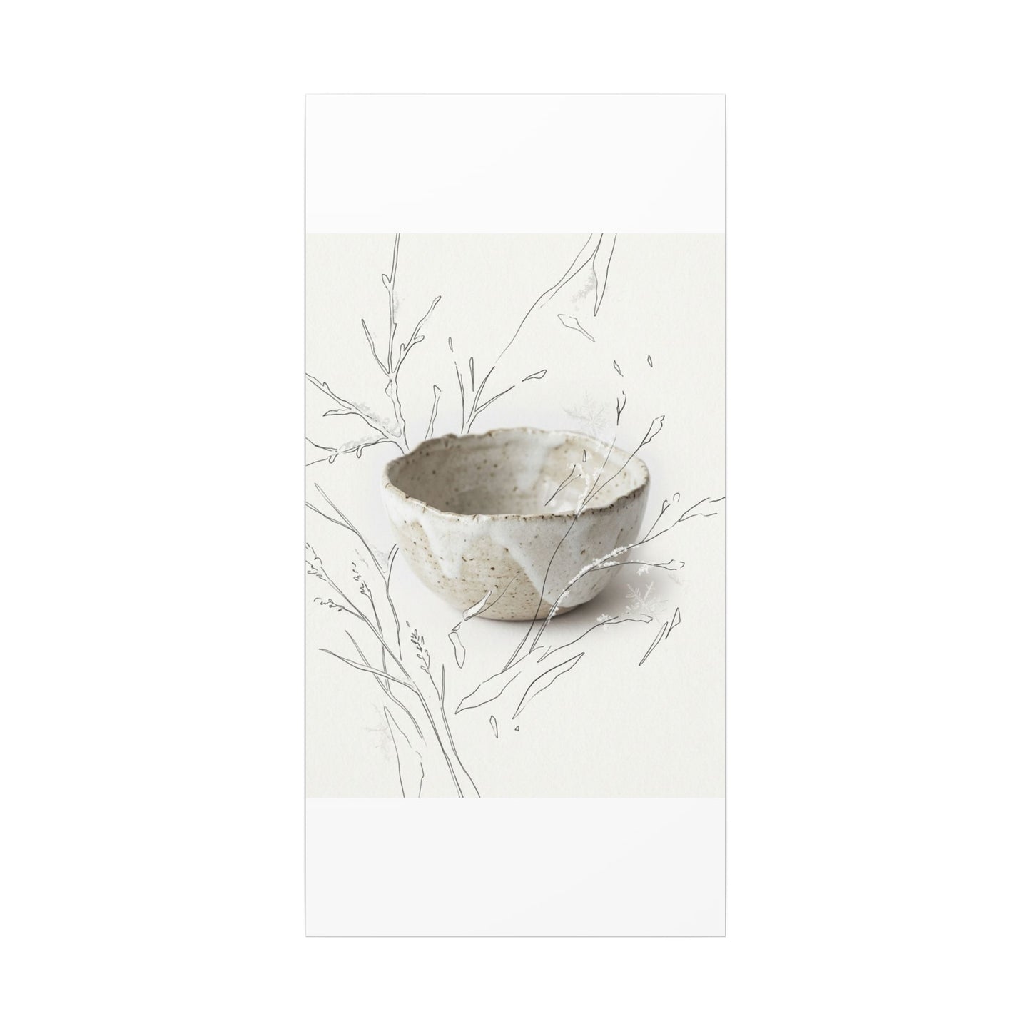 Neutral Ceramic Bowl Canvas Art - Minimal Line Japandi