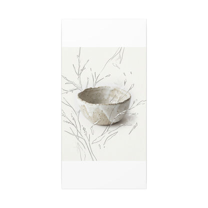 Neutral Ceramic Bowl Canvas Art - Minimal Line Japandi