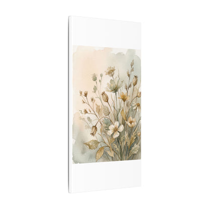 Summer Dried Flowers Watercolor Canvas Art | Elegant Decor