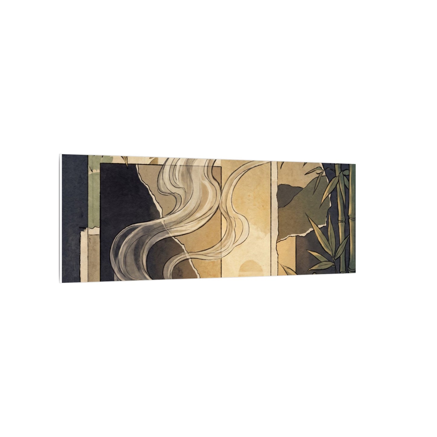 Tranquil Incense Smoke Canvas Art - Ukiyo E Inspired Zen