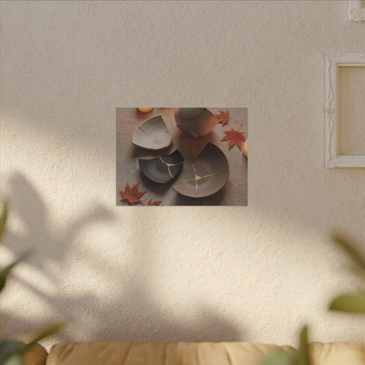 Candlelight Broken Pottery Canvas Art - Japandi Ma