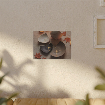 Candlelight Broken Pottery Canvas Art - Japandi Ma