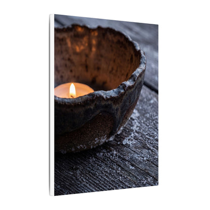 Atmospheric Ceramic Bowl Canvas Art - Moody Minimal Dark Japandi