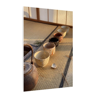 Kintsugi Tea Ceremony in Golden Hour | Gold Repair Canvas Art