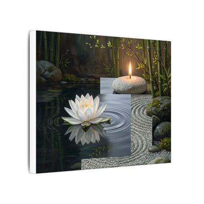 Candlelight Lotus Flower Canvas Art - Zen Kanso