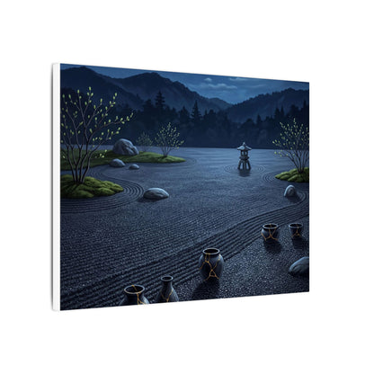 Kintsugi Moonlit Garden in Moonlight | Gold Repair Canvas Art