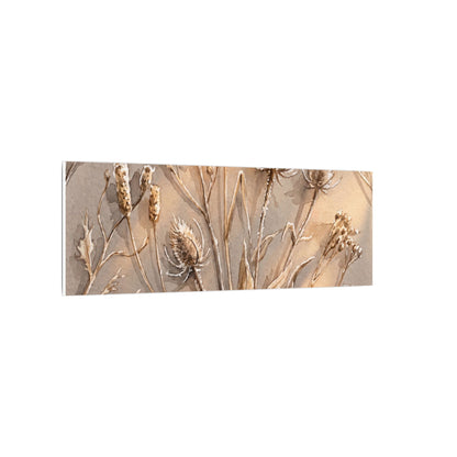 Japandi Dried Flowers in Golden Hour | Watercolor Canvas Art