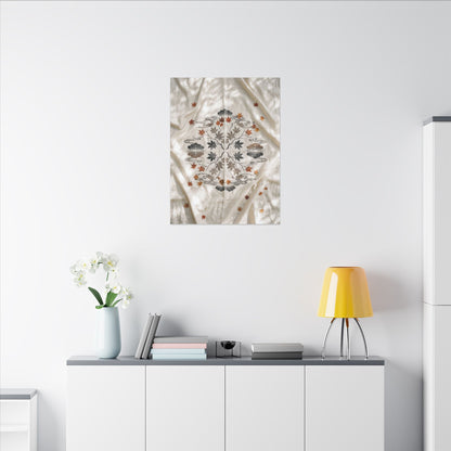Elegant Silk Drape Canvas Art - Japanese Pattern Japandi