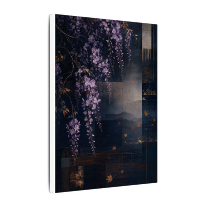 Dawn Wisteria Canvas Art - Dark Japandi Fukinsei