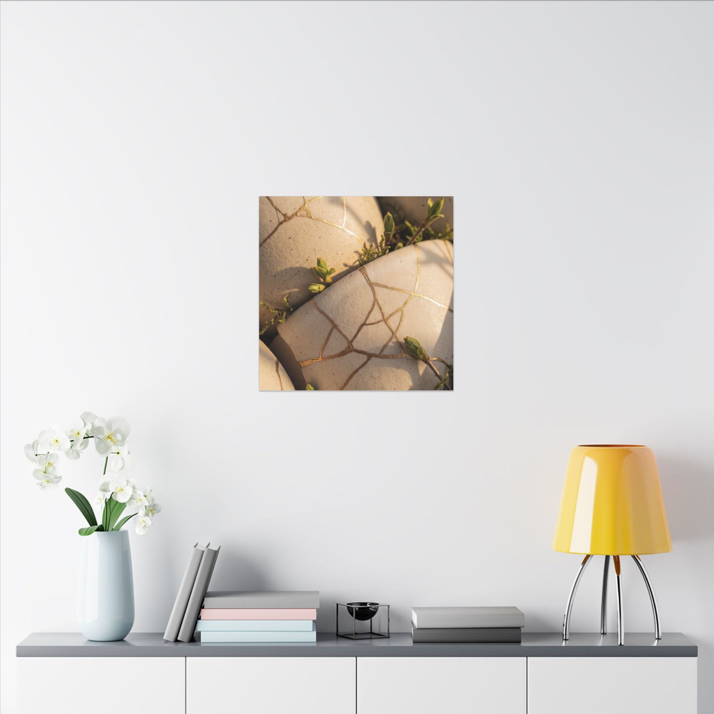 Spring Broken Pottery Gold Vein Canvas Art | Beautiful Decor