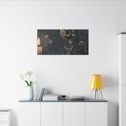 Candlelight Fern Unfurling Canvas Art - Japandi Ma
