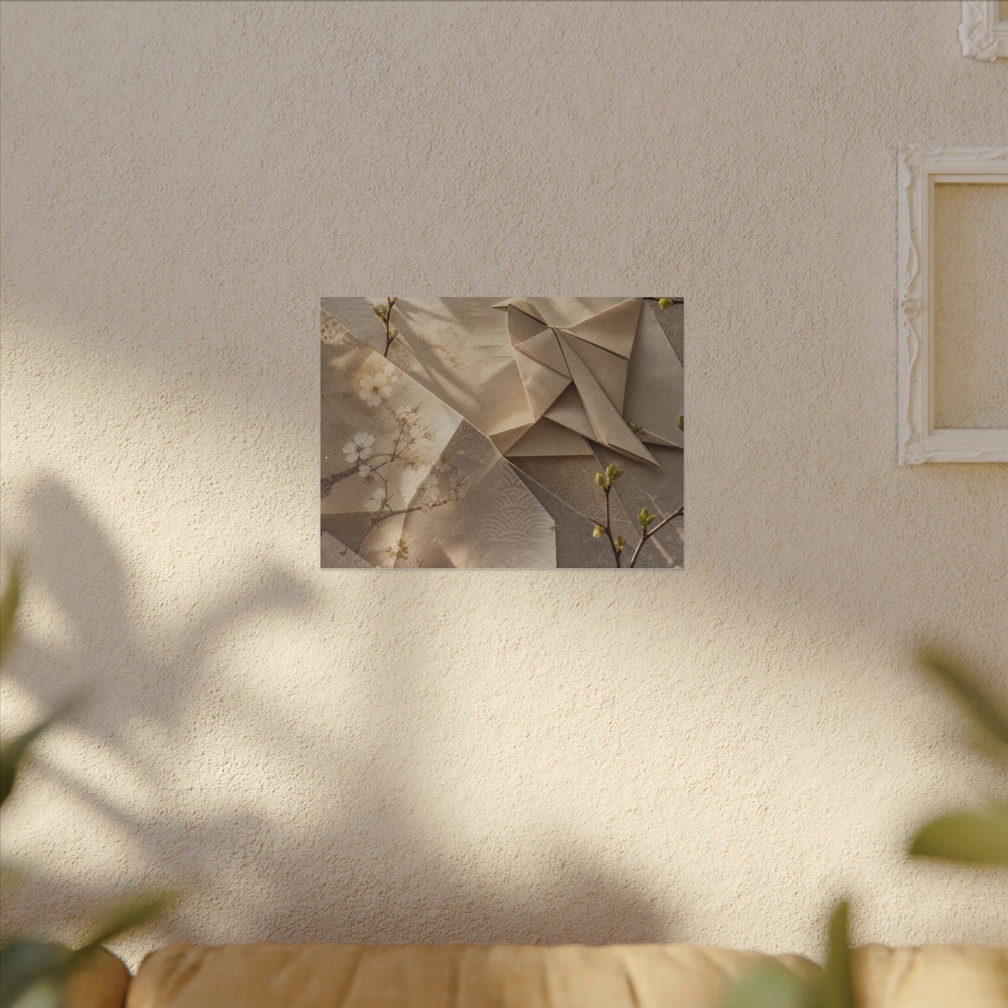 Golden Hour Paper Fold Canvas Art - Japandi Fukinsei