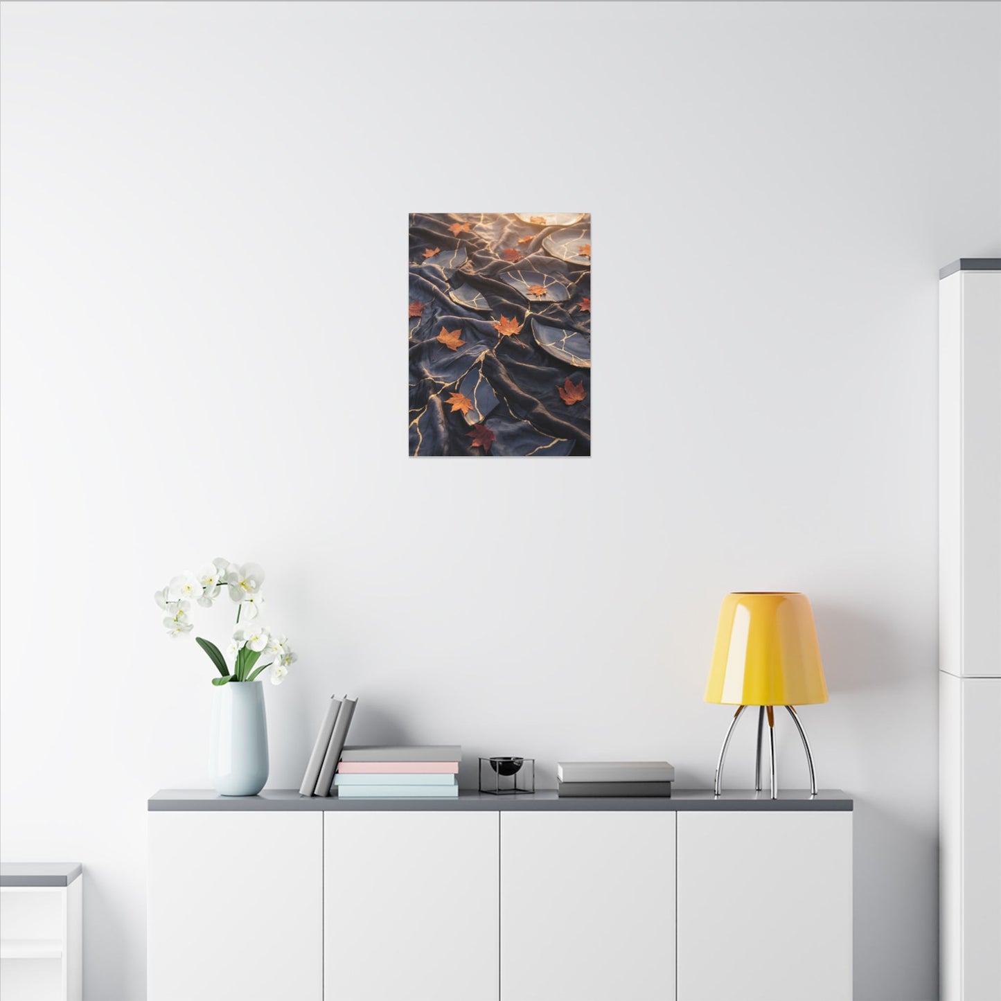 Golden Hour Silk Drape Canvas Art - Kintsugi Shibui