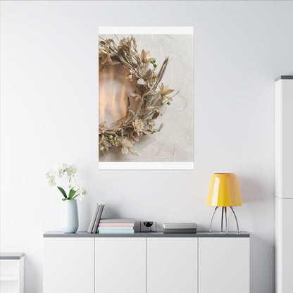 Dried Flowers Japanese Pattern Canvas Art | Neutral Japandi Art
