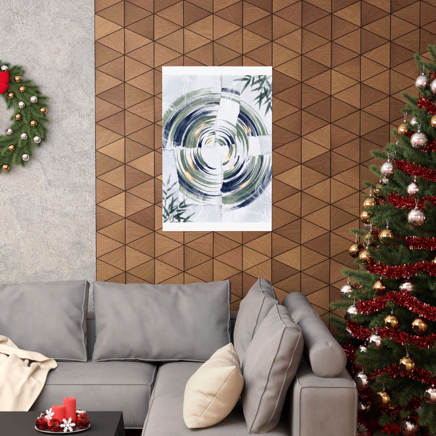 Serene Water Ripple Wall Art Print - Sumi E Zen
