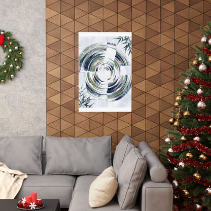 Serene Water Ripple Wall Art Print - Sumi E Zen