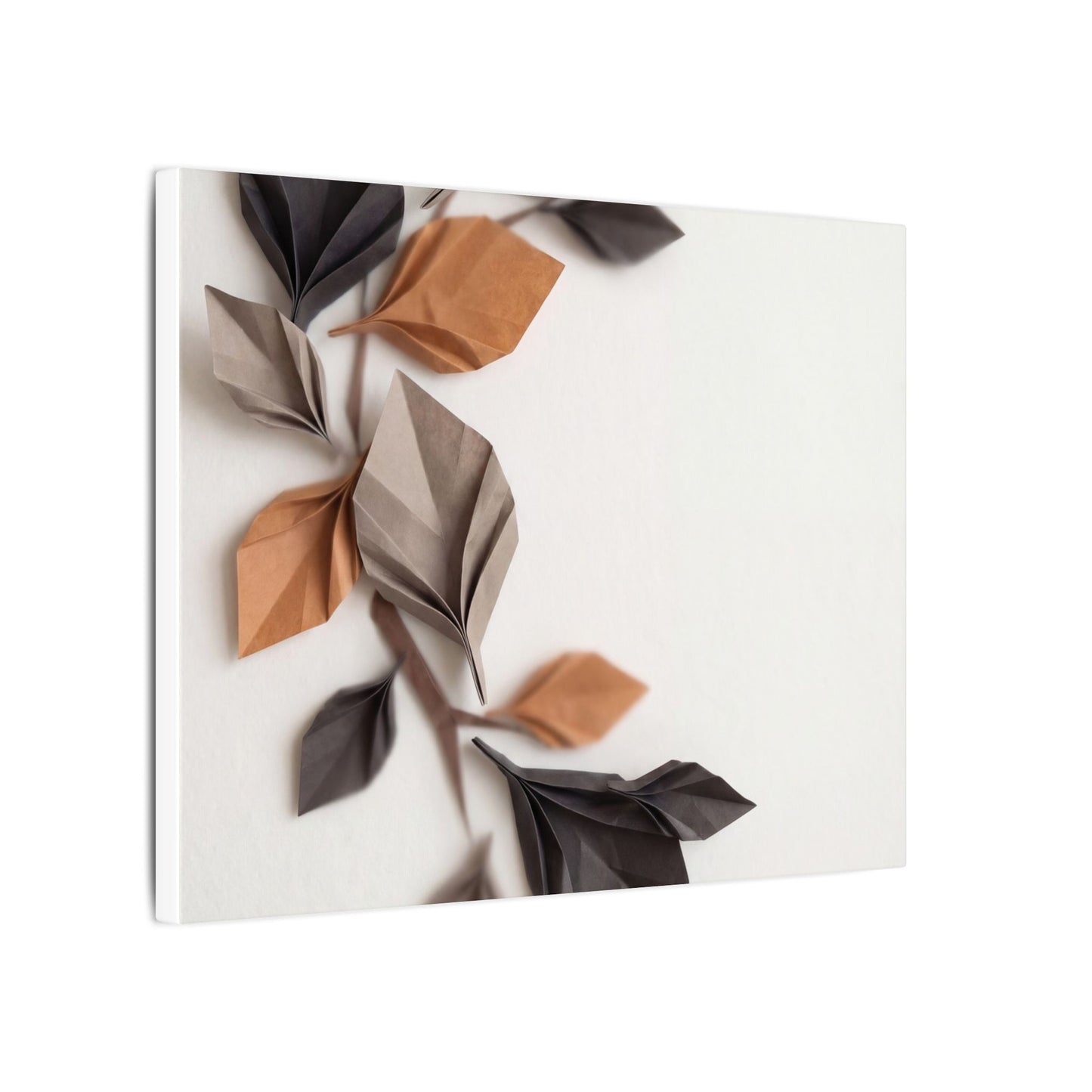 Paper Fold Autumn Canvas Art | Japandi Earthy Design