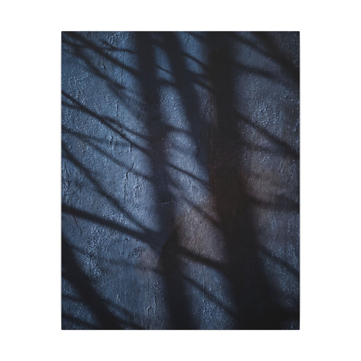 Dark Japandi Shadow Play in Moonlight | Moody Minimal Canvas Art