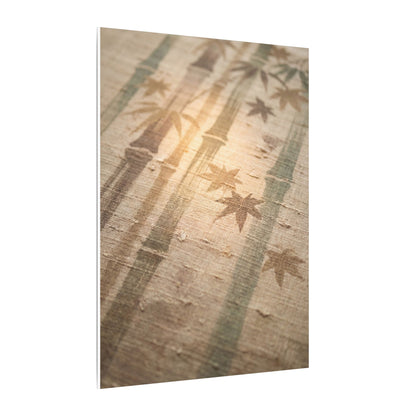 Autumn Bamboo Grove Japanese Pattern Canvas Art | Neutral Decor