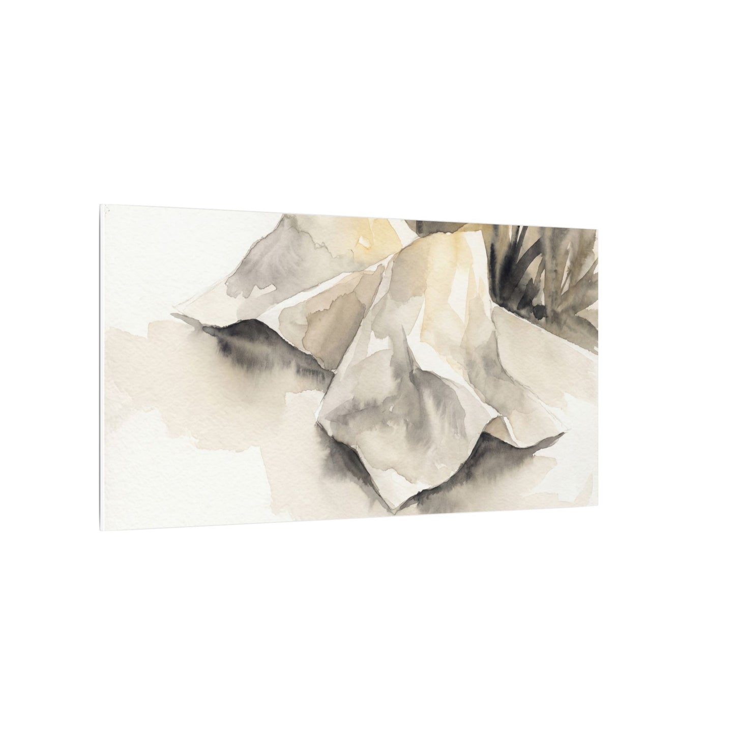 Paper Fold Watercolor Canvas Art | Warm Japandi Art