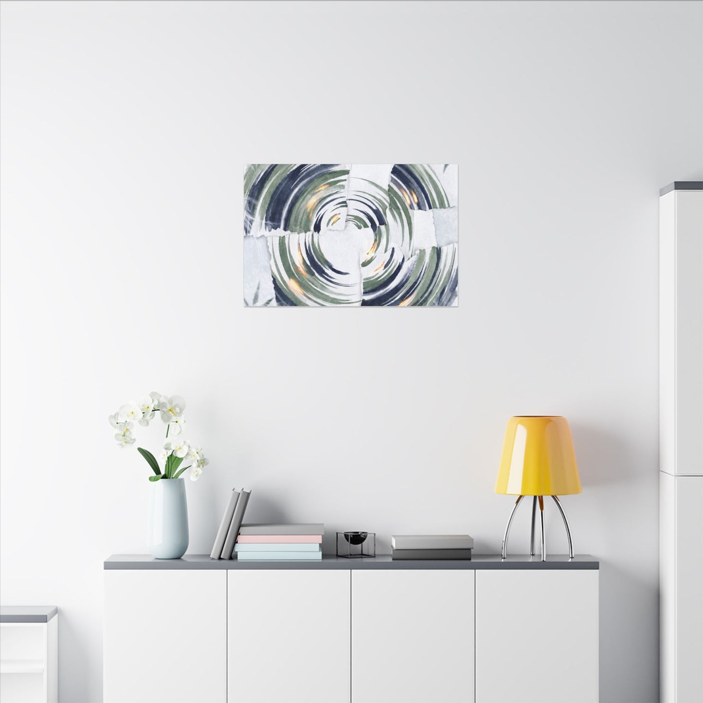 Winter Water Ripple Sumi E Canvas Art | Peaceful Decor