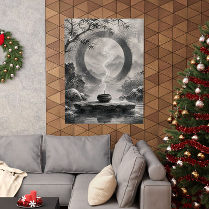 Dappled Incense Smoke Wall Art Print - Zen Seijaku