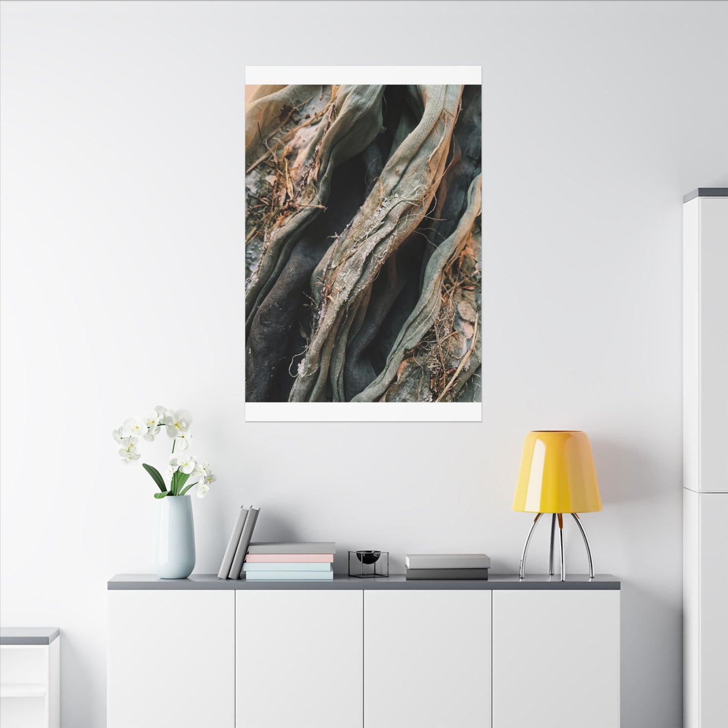 Silk Drape Winter Canvas Art | Japandi Cozy Design