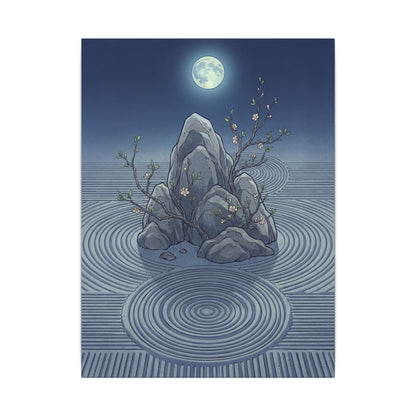 Spring Rock Garden Ukiyo E Inspired Canvas Art | Tranquil Decor
