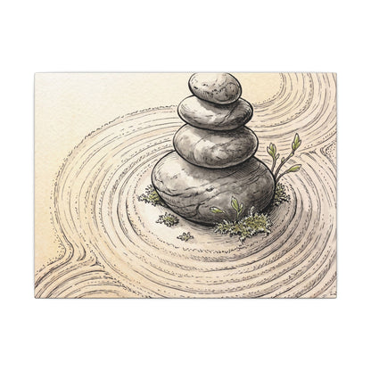 River Stones Spring Canvas Art | Zen Serene Design Art Print