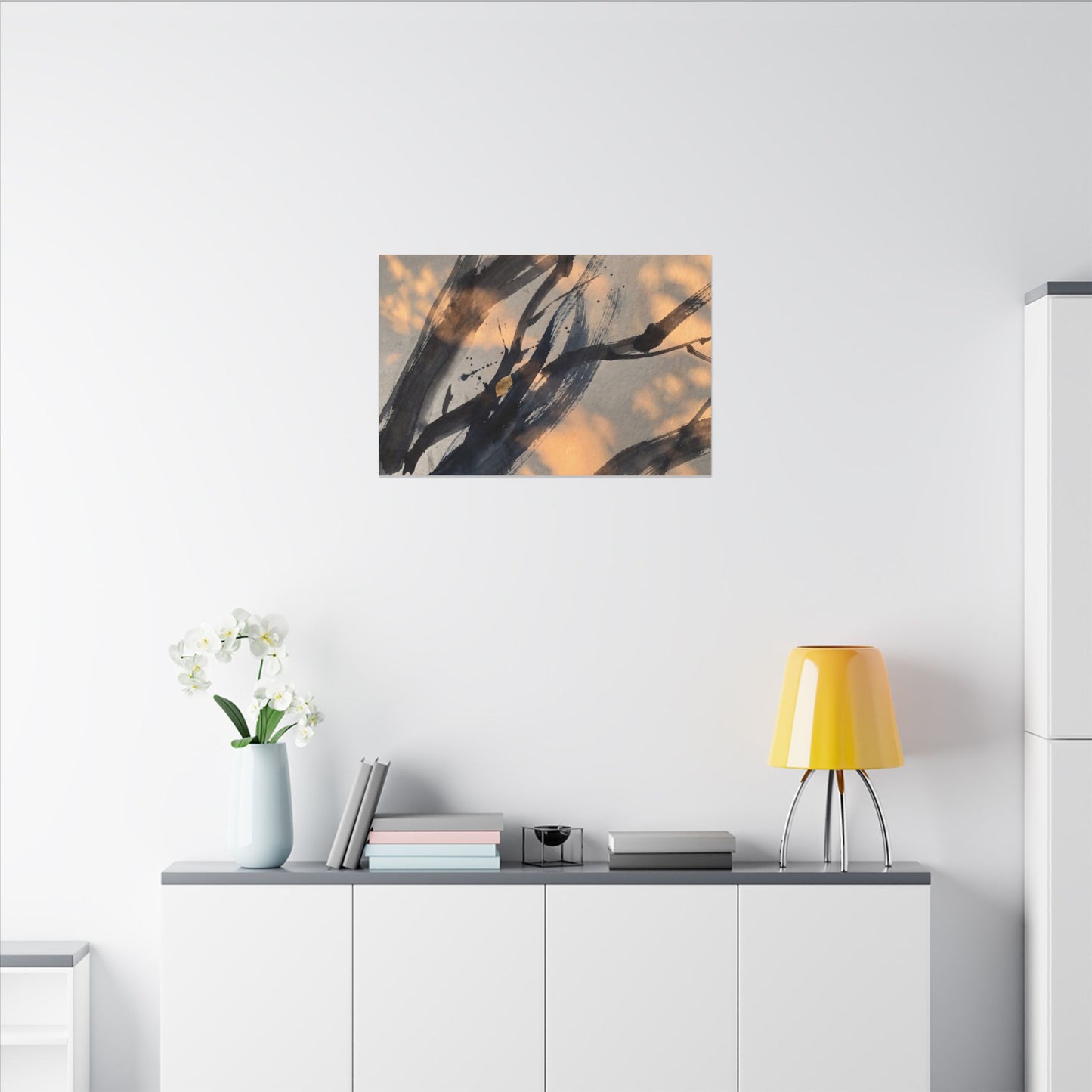 Datsuzoku Ink Brushstroke Canvas Art - Dark Japandi Shadow Zen