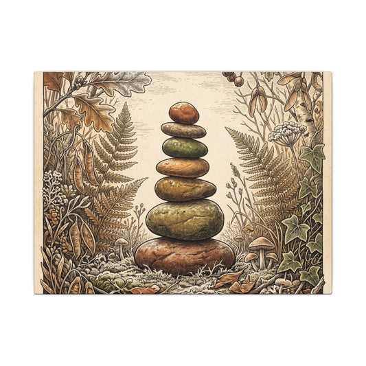 Golden Hour River Stones Canvas Art - Cottagecore Ma