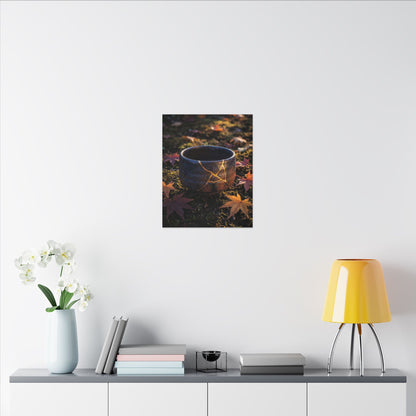Kanso Moonlit Garden Canvas Art - Kintsugi Gold Repair