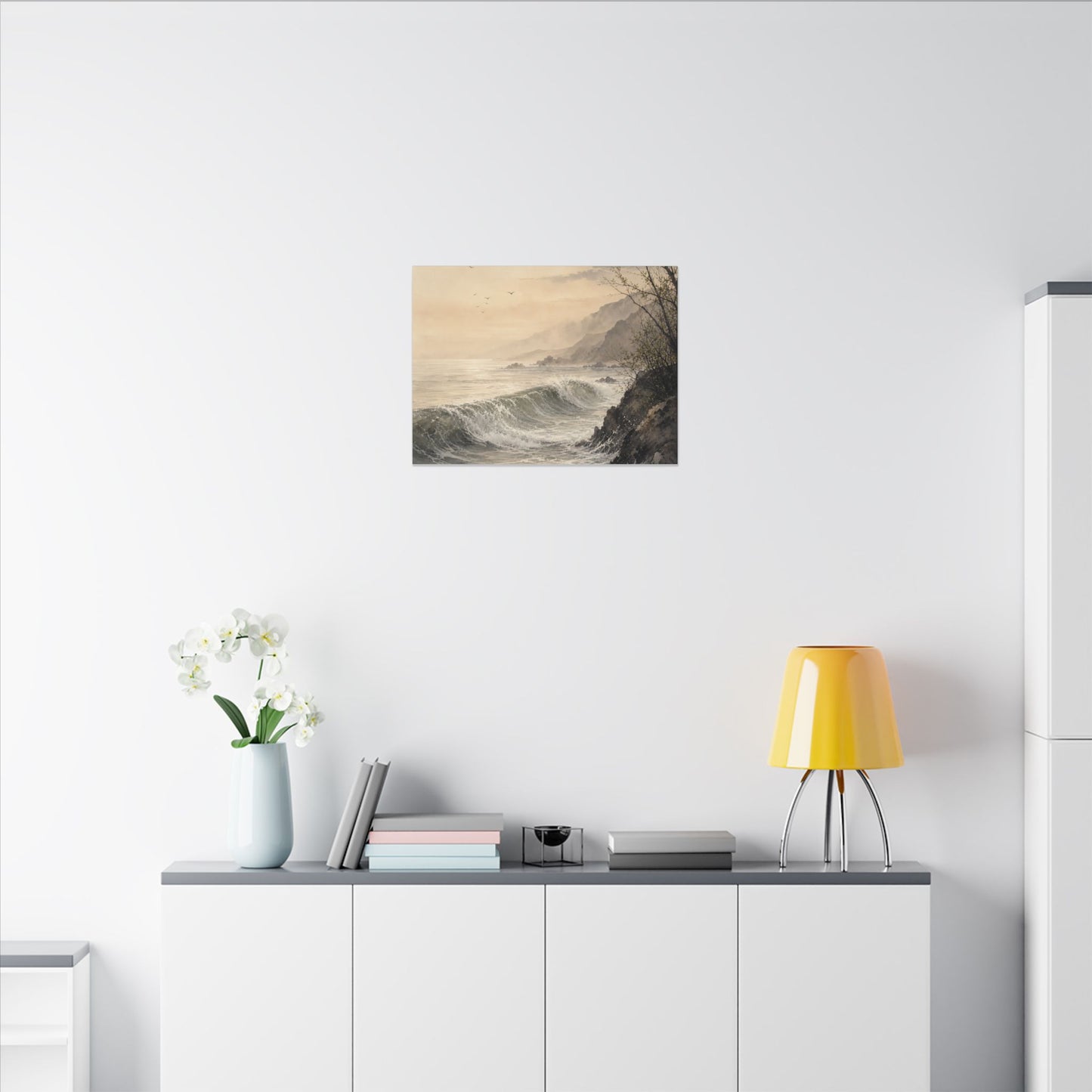 Ocean Wave Spring Canvas Art | Japandi Elegant Design