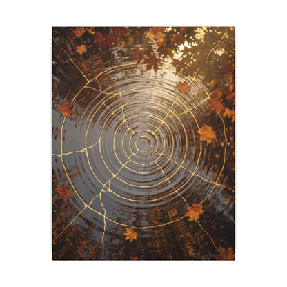 Artful Water Ripple Canvas Art - Gold Vein Kintsugi