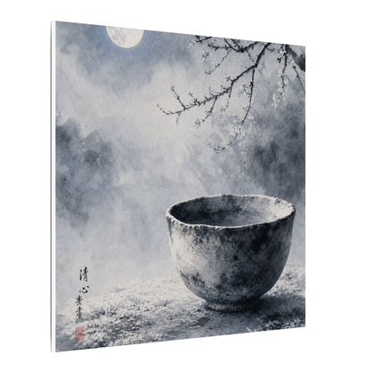 Seijaku Ceramic Bowl Canvas Art - Zen Sumi E