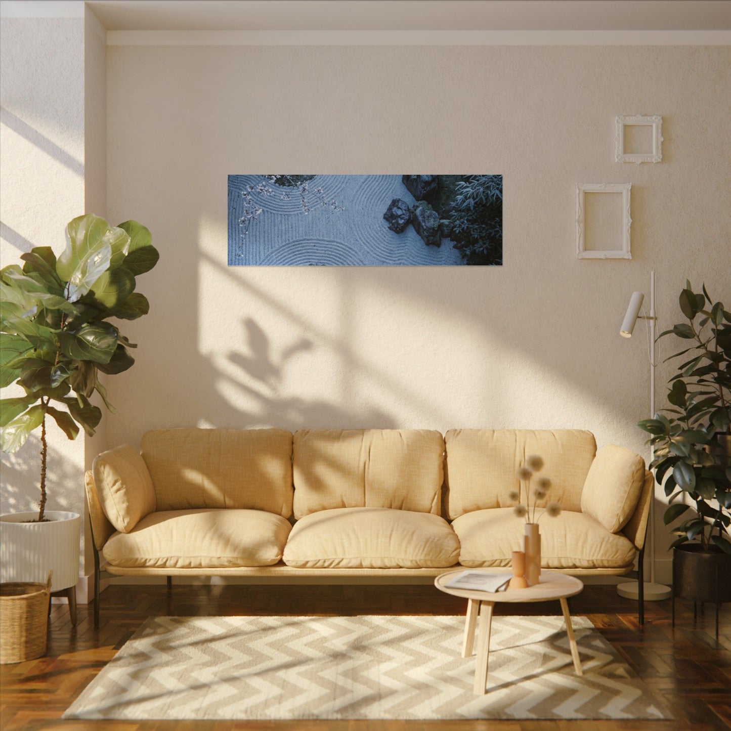 Contemplative Cherry Blossom Canvas Art - Karesansui Zen