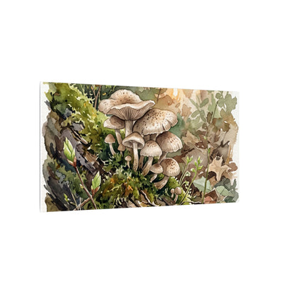 Wild Mushrooms Canvas Art | Spring Japandi Watercolor Art