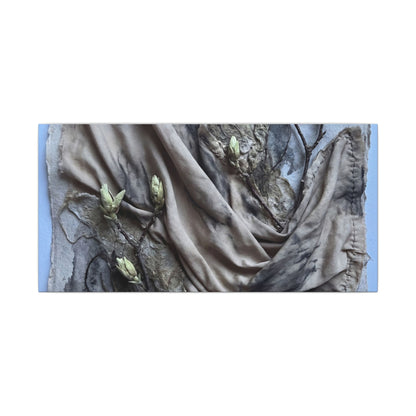Japandi Silk Drape in Moonlight | Texture Canvas Art