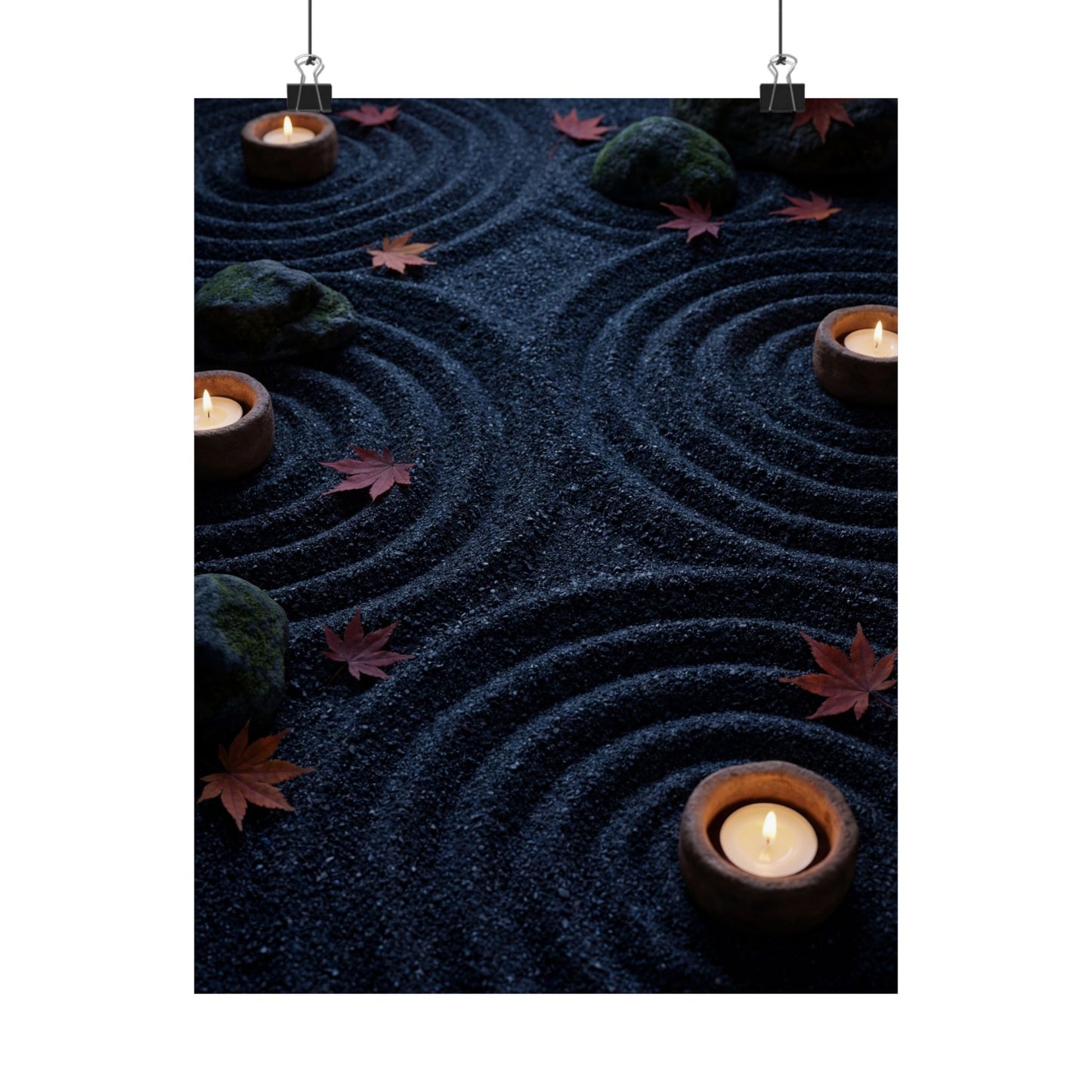 Autumn Rock Garden Dark Texture Wall Art Print | Luxurious Decor Art Print