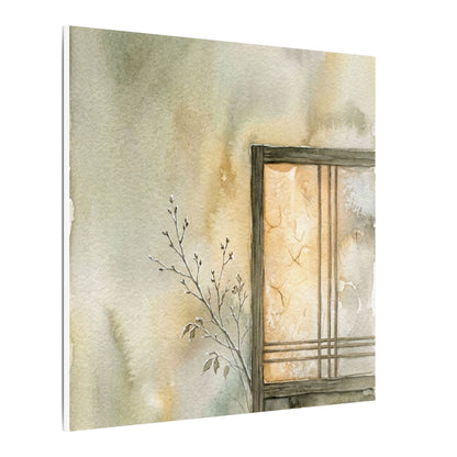 Ma Shoji Screen Canvas Art - Japandi Watercolor