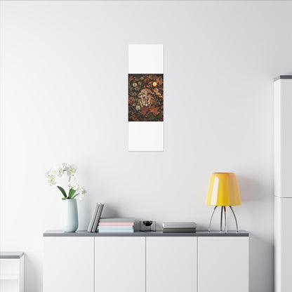 Autumn Dried Flowers Mushroom Illustration Canvas Art | Earthy Decor