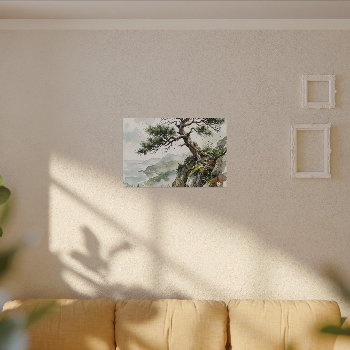Pine Tree Spring Canvas Art | Japandi Neutral Design