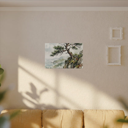 Pine Tree Spring Canvas Art | Japandi Neutral Design