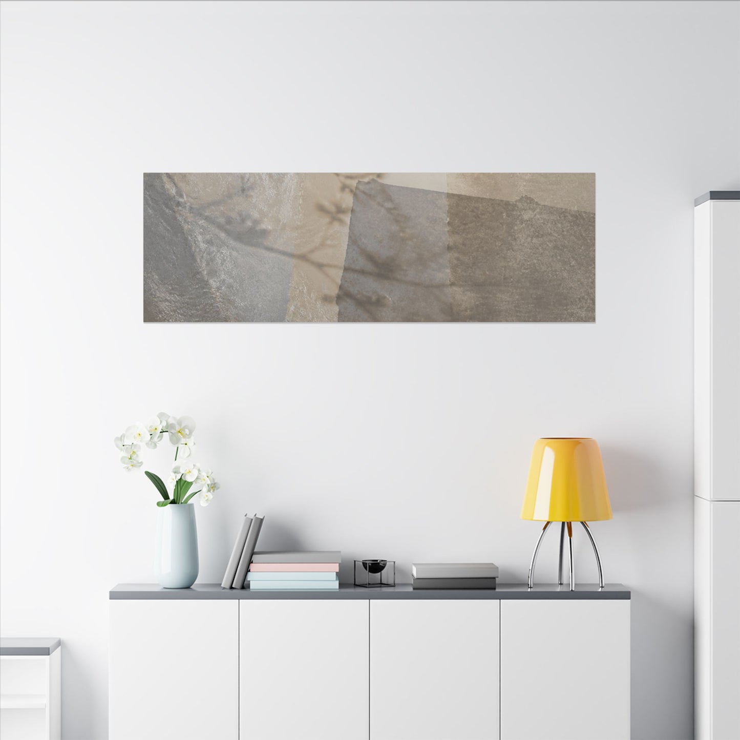Neutral Shadow Play Canvas Art - Texture Japandi